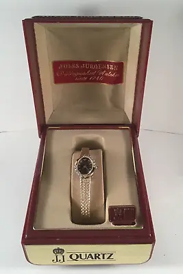 Vintage Jules Jurgensen Women’s Diamond & Gold Watch In Original Box New Battery • $79.99