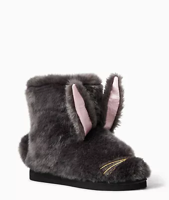 Kate Spade New York Bethie Faux Fur Bunny Slippers - Size 11 - New With Box • $89.95