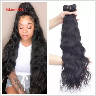 300g 3Bundles Virgin Hair Peruvian Weft 100% Human Hair Extensions Natural Wave • $115.86