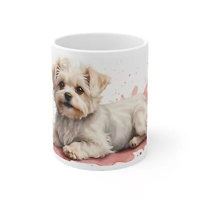 Cute Maltese Terrier Ceramic Mug 11oz • $25