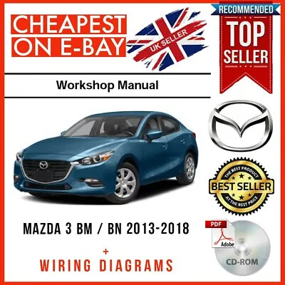 MAZDA 3 BM / BN 2013-2018 Workshop Service Repair Manual Guide + WIRING DIAGRAM • $9.32