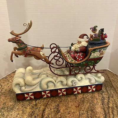 Jim Shore 4017630 “Magic Takes Flight” Sleigh Enesco “We Wish You A Merry XMas” • $251.99