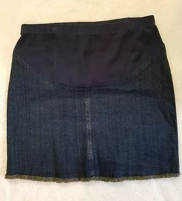 Denim Maternity Mini Summer Skirt Small New Additions Elastic Waist Panel • £10.04