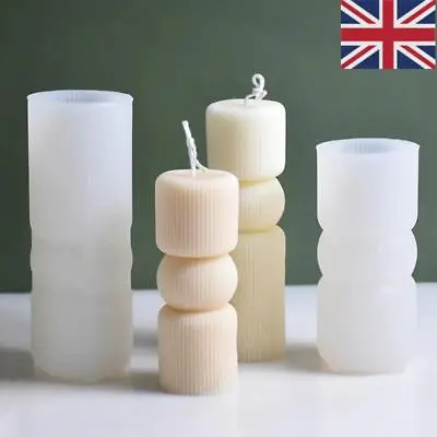 £7.25 • Buy Candle Mould Geometric DIY Pillar Cylinder Soap Wax Mold Silicone Crafts Making
