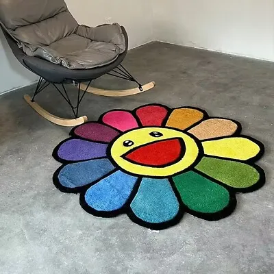 Takashi Murakami Flower Floor Mat Washable Area Runner Rugs Living Room Carpet • £107.99