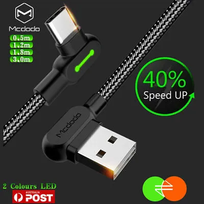 $8.43 • Buy MCDODO Fast USB Cable Heavy Duty Charging Syn Charger Type-C 90 Degree Angle AU
