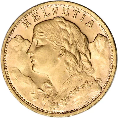 Swiss Gold 20 Francs - Helvetia - AU - BU - Random Date • $469.58