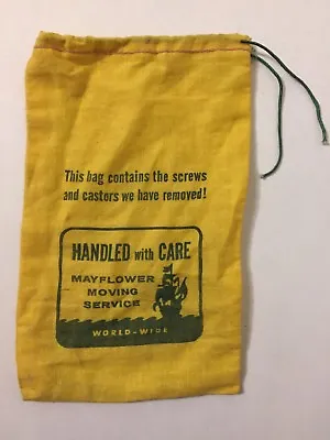 Vintage 1950s Mayflower Moving Service Screws Casters Bag Cloth Gold Green 50s • $39.99