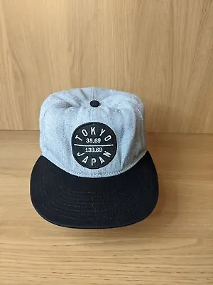 H&M Tokyo Japan Baseball Cap Hat One Adjustable Size Grey Black • £6.99