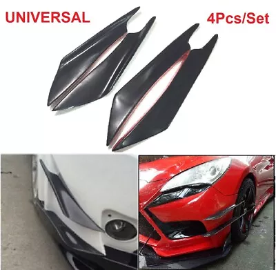 4Pcs Glossy Black Car Bumper Fin Canard Splitter Diffuser Valence Spoiler Lip • $16.88