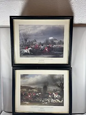 Pollard 2 Prints The Hertfordshire Hunt 1839 The Death  & The Fox Chase • £44.35
