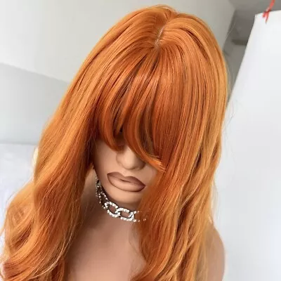 Halloween Ginger Orange Cosplay Party Wig Synthetic Long Wavy Natural • $19.99