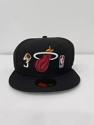 New Era Miami Heat NBA 59FIFTY Count The Rings Fitted Hat Cap Size 7 1/4 NWT • $35.99