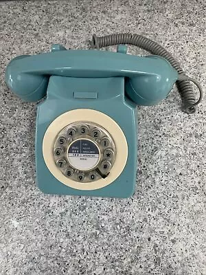 746 Retro Corded Telephone Teal & Cream By Wild & Wolf No Cable Untested • £14.99