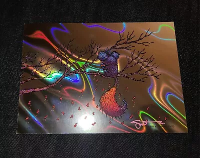 Marq Spusta One On A Bare Branch 5x7 Silkscreen Art Lava Foil Bird Blossoming • $150