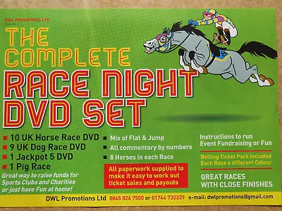 The Complete Race Night Dvd Horse Racing Set -with 100 Per Runner Pad Tickets • £49.99