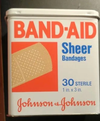 Band Aid Tin Box With Band-Aids  Vintage Item • $9
