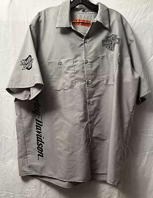 RED KAP 2XL Mechanic Shirt Motorcycle Biker Harley Davidson Shop Shirt • $45.95