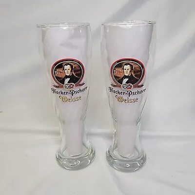 Lot Of 2 Hacker-Pschorr Weisse Swirl Beer Glasses .5 Liter 9.5  Tall  • $23.78