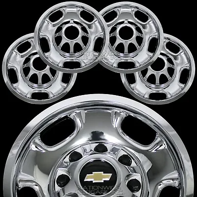 4 Chevy Silverado 2500 3500 HD 17  8 Lug CHROME Wheel Skins Rim Covers Hub Caps • $99.99