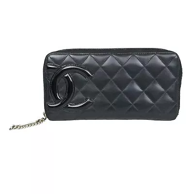 CHANEL Wallet Long Wallet Cambon Coco Mark Leather Black A50078 Authentic • £0.80