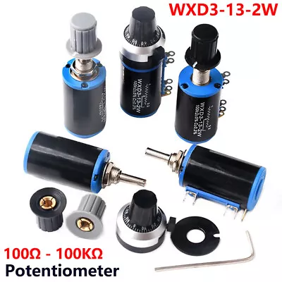 WXD3-13-2W Multi-Turn Potentiometer Wirewound Variable Precision 100 To 100K Ohm • £1.72