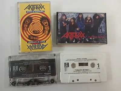 Anthrax State Of Euphoria & I'm The Man Cassette Tapes Thrash Metal - Tested  • $17.95