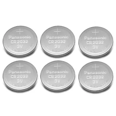 6 X Panasonic Lithium Coin Batteries 3v CR2032  CR 2032 DL2032   • £3.19