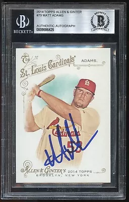 Matt Adams #79 Signed Autograph 2014 Topps Allen & Ginter's Baseball Card BAS • $35