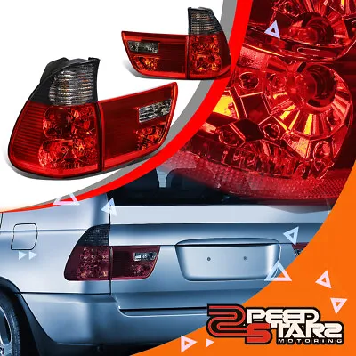 $107.88 • Buy For E53 00-06 Bmw X5 Smoked Tinted Lens Housing Red Led Brake Tail Lights/lamps