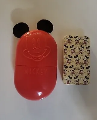 Walt Disney Mickey Mouse Playing Cards 54 Mini Deck In Red Mickey Mouse Case • $18