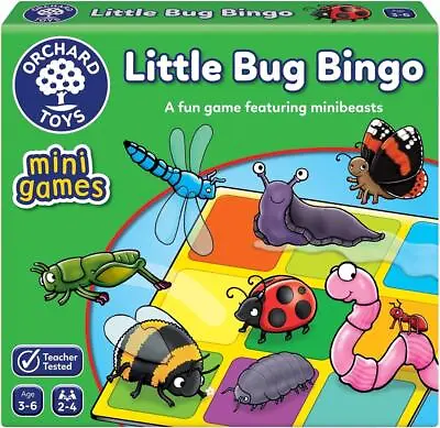 £7.99 • Buy Orchard Toy Little Bug Bingo Mini Game Kid Age 3+ For 2-4 Players Teacher Tested