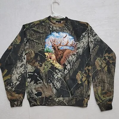 Mossy Oak Kids Camo Sweat Shirt Size XL Long Sleeve Elk Casual Sportex • $13.87