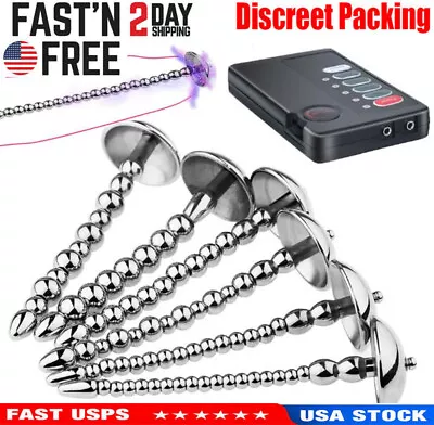 Male Electric E-stim Stretcher Urethral Sounding Rod Penis Plug Dilator Metal • $14.89