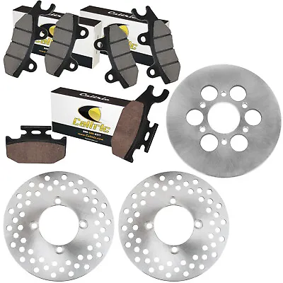 Front And Rear Brake Disc Rotor W/Pad For Yamaha Rhino 660 YXR660 4X4 2004-2007 • $63
