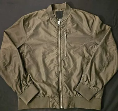 H&M Mens Bomber Jacket Size Large Olive Green • $12