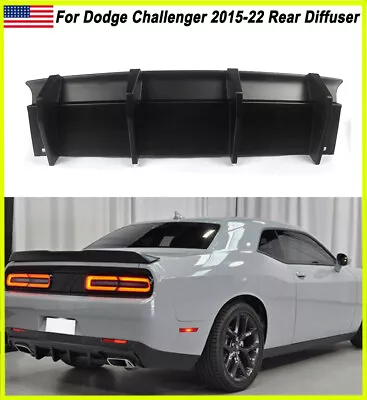 For Dodge Challenger SRT 15-2023 Matte Black Rear Bumper Lip Diffuser Shark Fins • $49.99