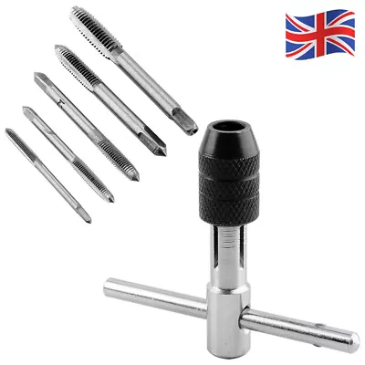 £5.99 • Buy 6Pcs T Handle Tap Wrench With Tap Set TAP WRENCH & CHUCK SET TOOL M3 M4 M5 M6 M8