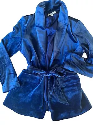 C By One Womens Royal Blue Velvet Velour Blazer W/Belt Size MEDIUM NWOT • $23.97