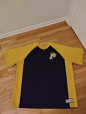 Indiana Pacers NBA Majestic Hardwood Classics Throwback Warm Up Top Men's 4XL • $54.99