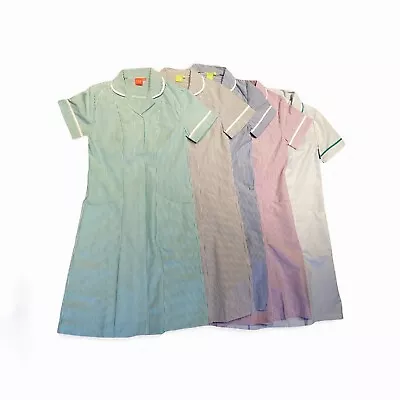 £8.99 • Buy LADIES WORK WEAR Healthcare Nurse Medical Carer Uniform STRIPED DRESS *QUALITY