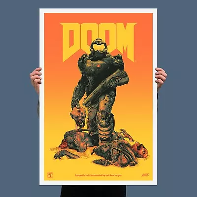 Gabz Domaradzki DOOM LAVA Poster Mondo Print 1993 PC Big Box Game Collectors LE • $449.99