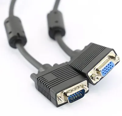 £4.49 • Buy SHORT VGA MALE To FEMALE Extension Cable Extender Laptop PC To TV Monitor Video