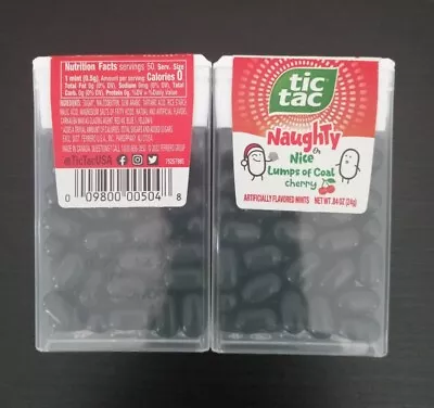 (2) Tic Tac Christmas Naughty Or Nice Lumps Of Coal Cherry Candies - 0.84oz • $14.99