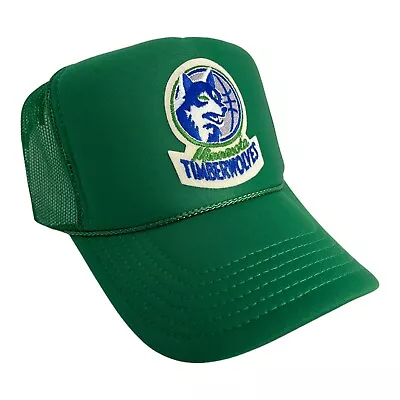 New Minnesota Timberwolves Green Hat 5 Panel High Crown Trucker Snapback Vintage • $24.95