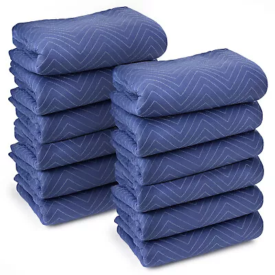 12 Moving Blankets Furniture Pads - Deluxe Pro - 80  X 72  Royal Blue • $76.99