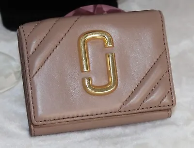 Marc Jacobs Tri-Fold Wallet Tan Goldtone Hardware • $55