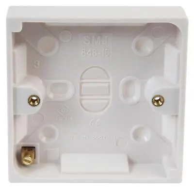 16mm Single 1 Gang Surface Mount Slim Pattress Back Box Wall Socket Light Switch • £2.29