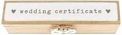 Wooden  Wedding Certificate Marriage Holder Bride And Groom Gift • £11.99