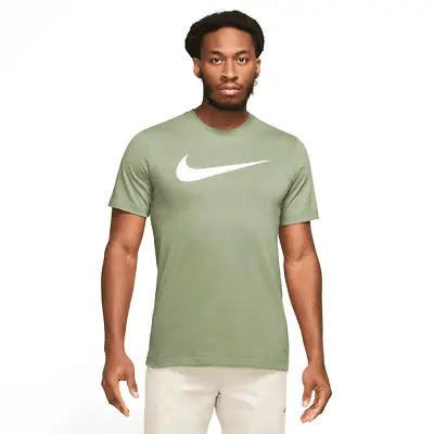 Nike Mens Sportswear Swoosh T-Shirt In Oil Green/White Size L & XL DC5094-386 • $22